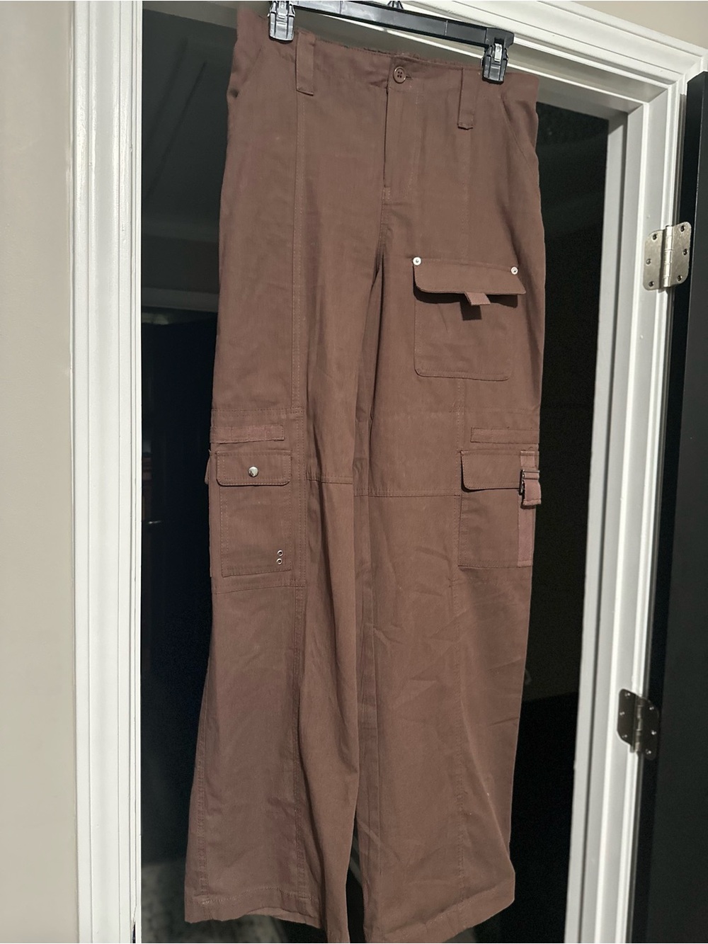 Women Brown Cargo Pants - Casual Utility Style Sz Medium